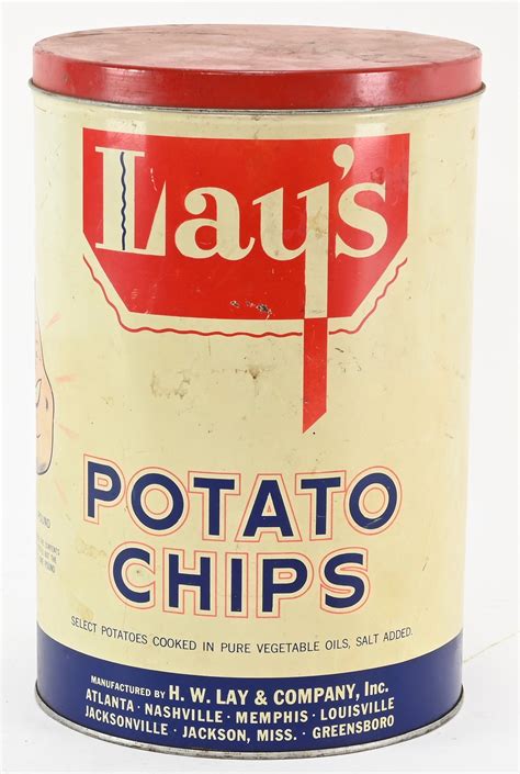 Sold Price Vintage Lays Potato Chips 1 Pound Tin March 5 0121 600