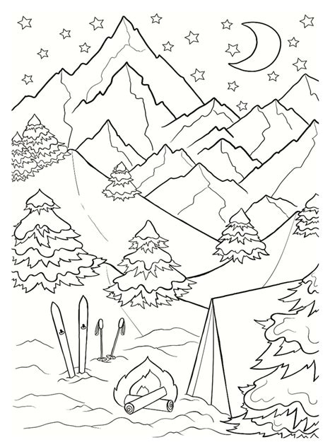 Coloriage Paysage Hiver 30 Dessins à Imprimer Gratuitement