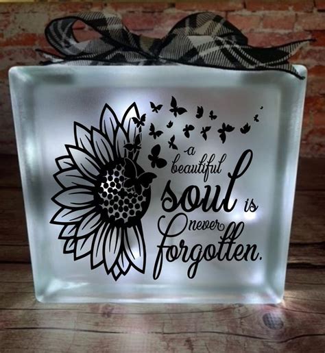 Lighted Glass Block Memorial Block Memory Block Sympathy Etsy In 2021