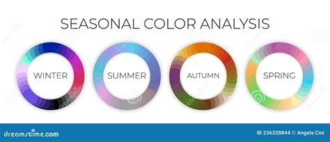 Seasonal Color Analysis Wheel Palette With Cold And Warm Colors And