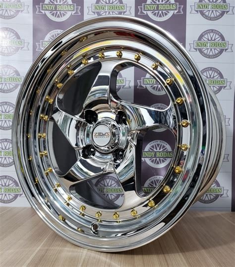 04 Roda Zeus Cromada Z762 Aro 15 Tala 8 4x100 Taluda Euro Mercado Livre