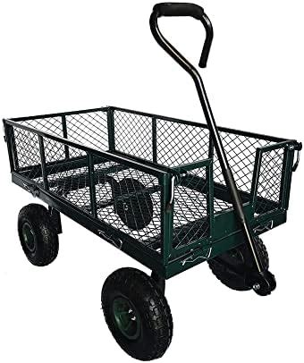 Gardening Utility Metal Wagon Heavy Duty Outdoor Garden Cart Trolley