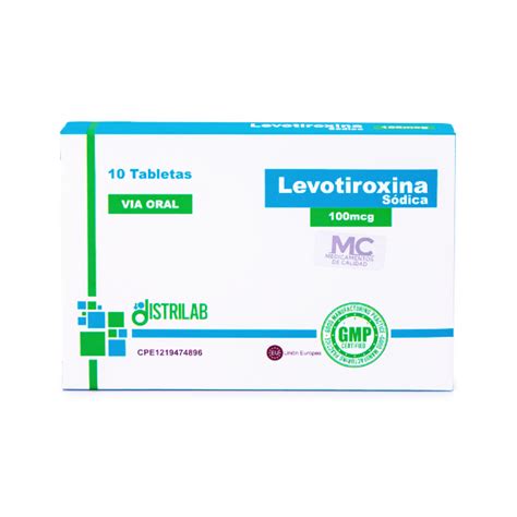 Levotiroxina Sódica 100Mcg X 10 Tabletas Distrilab Farmadon La