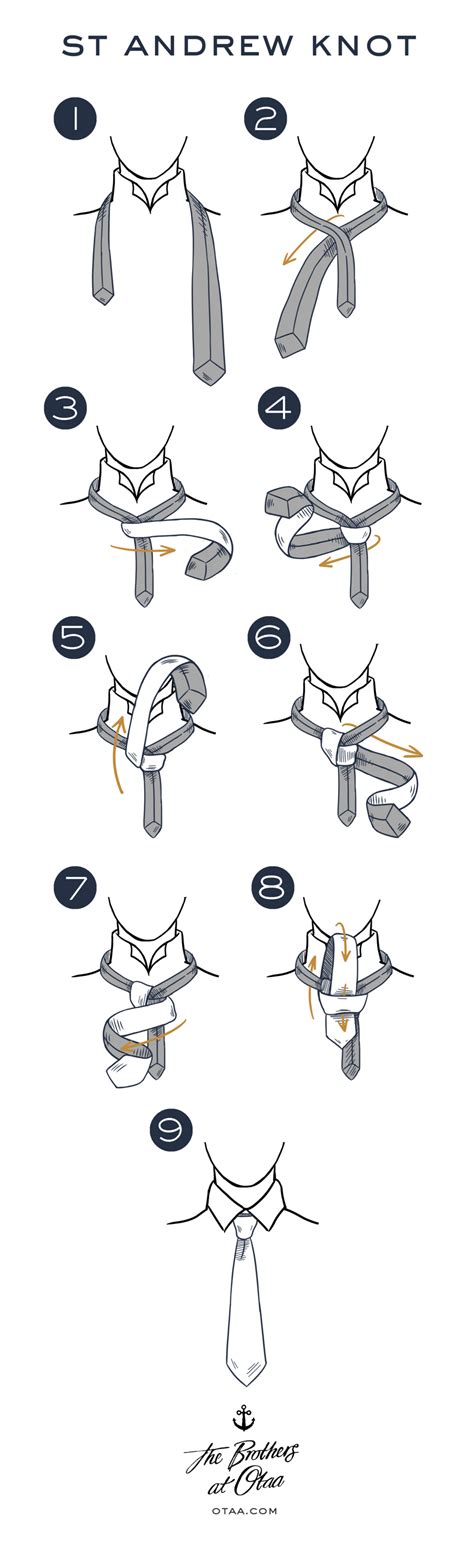 How To Tie A St Andrew Knot Tie Knot Tutorial Learn How To Tie A