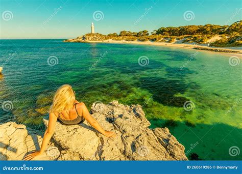 Tourist Woman At Rottnest Island Stock Photo Image Of Tropical