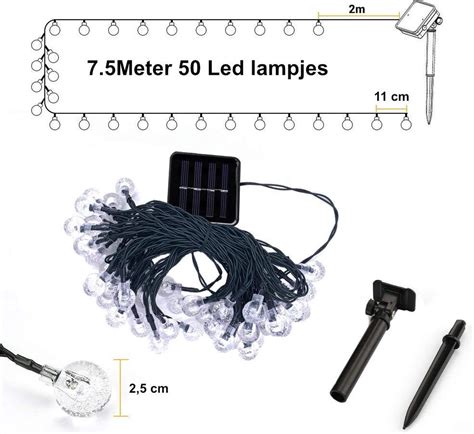 Verlichting Snoer Op Zonne Energie Solar 50 Led Lampjes 7 5 Meter