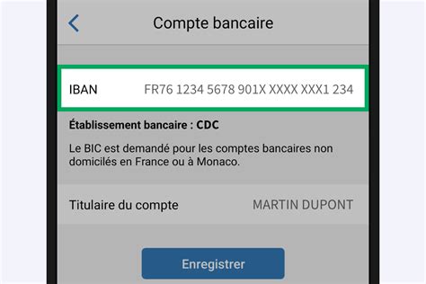 Réutiliser un IBAN plusieurs fois pas à pas Application mobile