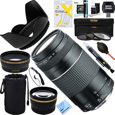 Canon Ef 75 300mm F4 56 Iii Wide Angle And Telephoto Eos Lens Kit