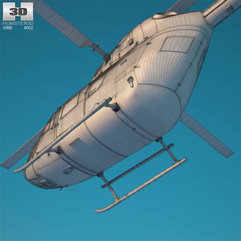 MBB Kawasaki BK 117 3D Model Aircraft On Hum3D