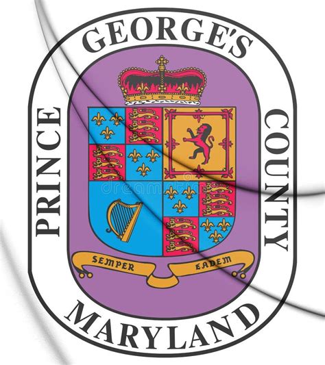 3D Seal of Prince George`s County Maryland, USA. Stock Illustration - Illustration of united ...