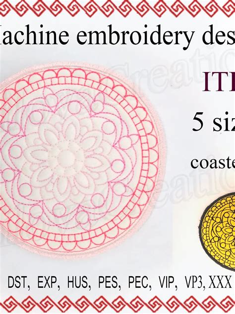 Machine Embroidery Designs In The Hoop Coaster Mug Quilting Flower