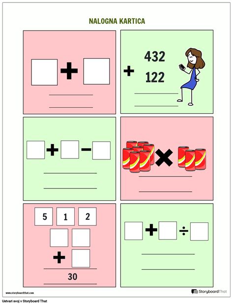 Naloga Za Matematiko Kartica Storyboard Von Sl Examples