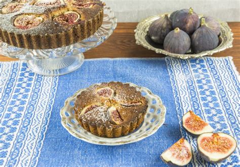 Home Baked Fig And Almond Tarts Stock Photo Image Of Holiday Berry