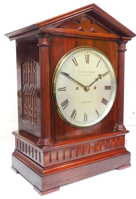 Antique English Twin Fusee Bracket Clock By Alstons Hallam Cornhill