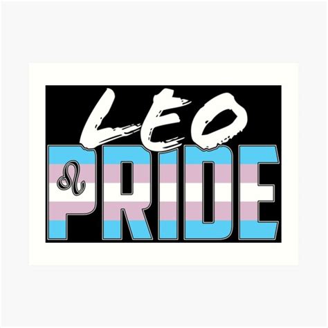 Leo Transgender Pride Flag Zodiac Sign Art Print By Valador Redbubble