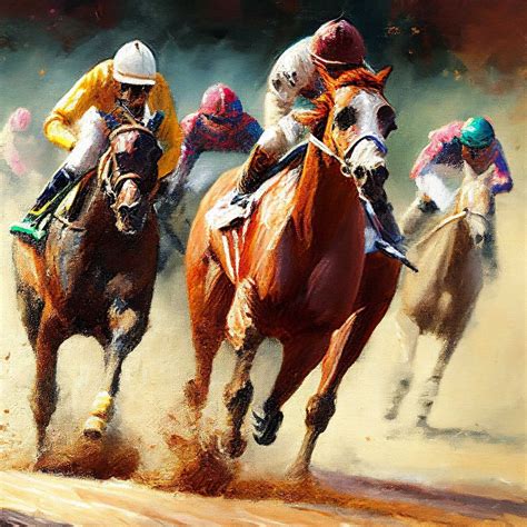 Racing Horses Oil Painting - Etsy