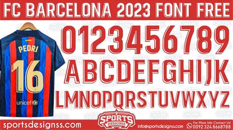 Fc Barcelona 2023 Football Font Free Download By Sports Designss