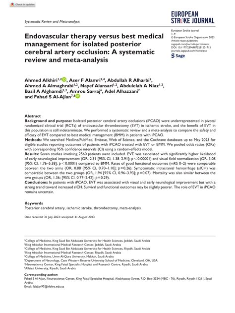 PDF Endovascular Therapy Versus Best Medical Management For Isolated