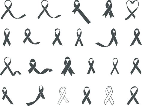 Cancer Ribbon Outline Vector