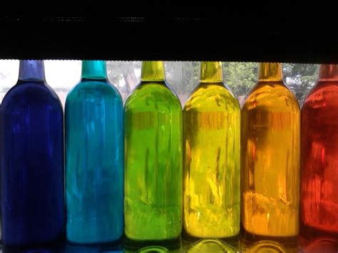 Food Colored Wine Bottles My Easy Version Of Stained Glass