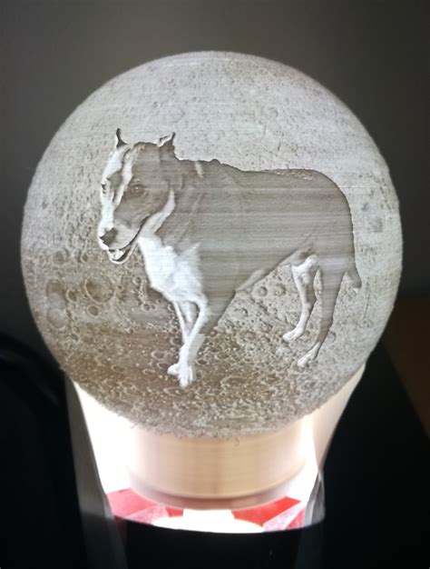 Free Stl File Personalized Lithophany Moon Lamp Base D Printing