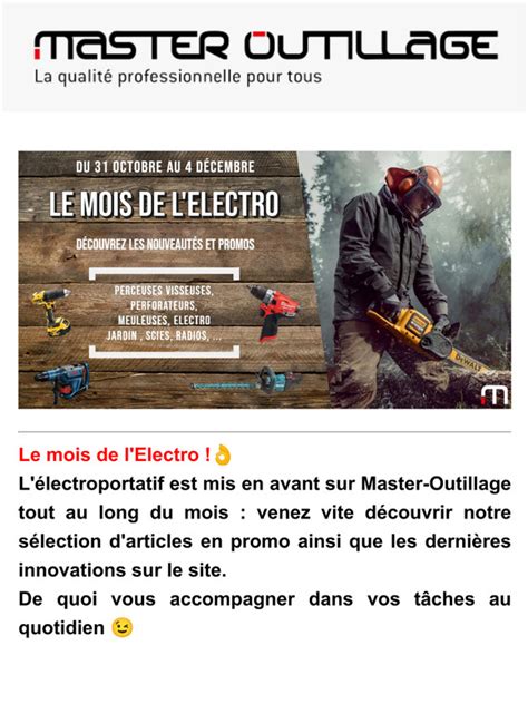 Master Outillage Opération électro découvrez nos remises Milled