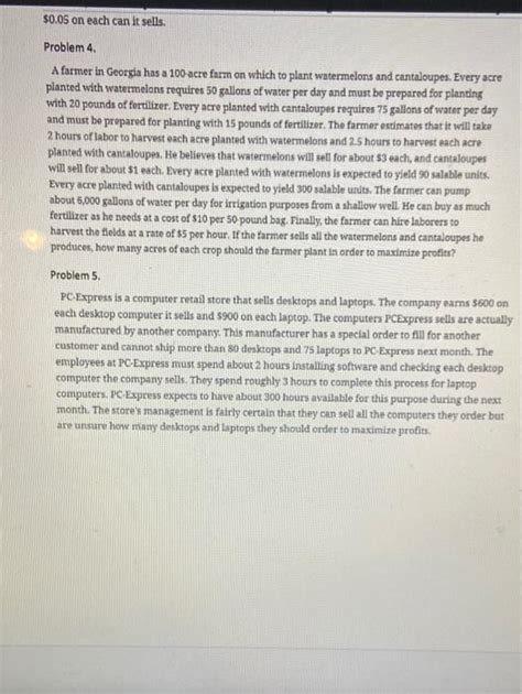 Solved 1 Formulate An Lp Model2 Find The Optimal Solution