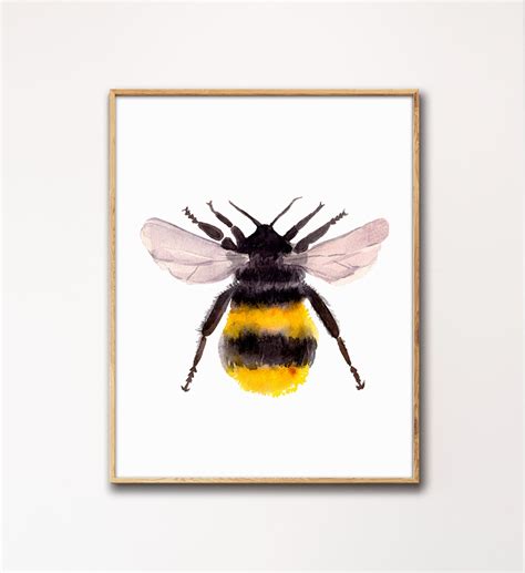 Insect Wall Art Bumble Bee Print Bumble Bee Art Art And Collectibles