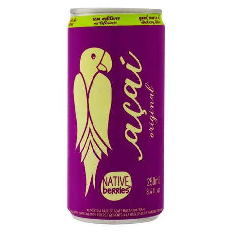 Suco Açaí Original Native Berries Lata 250ml Supermercado Mais Perto