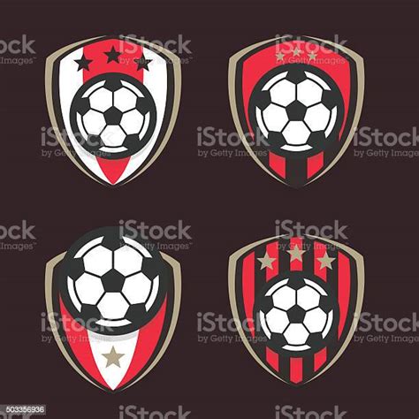 Soccer Or Football Club Sign Badge Set Stock Illustration Download