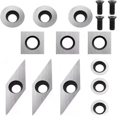 THE WHITE SHOP 8PCS Tungsten Carbide Cutters Inserts Set For Wood Lathe