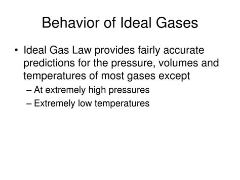 What Is Ideal Behavior For Gas