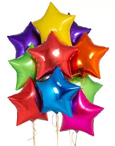 10 Globos Metalicos Estrella 18 Pulgadas Colores Variados