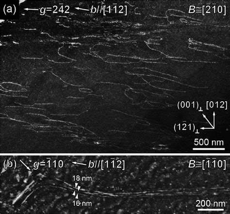 A Dark Filed Tem Image Of A Typical Dislocation Structure Observed In