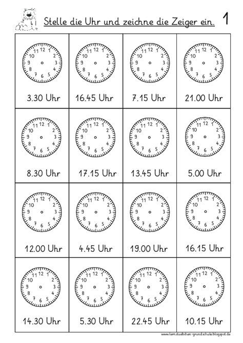 vorgegebene Uhrzeiten einstellen 6 pdf Lernstübchen