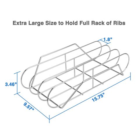 Snapklik Extra Long Stainless Steel Rib Rack For Smoking And