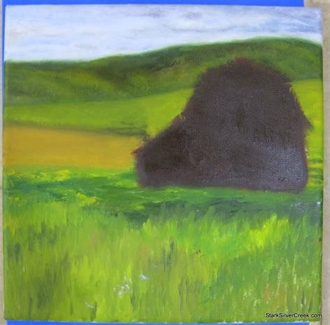 My third painting: The red barn and green hills...that still aren't ...