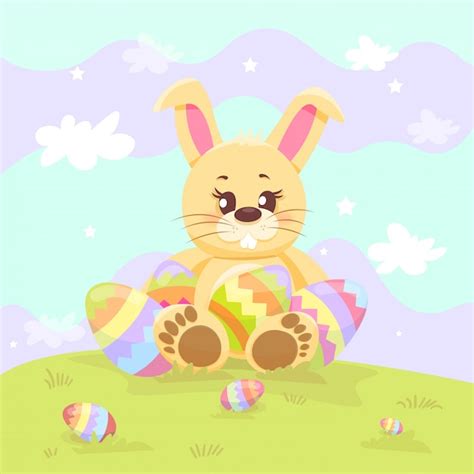 Conejo De Pascua Vector Premium