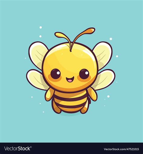 Cartoon kawaii anime bee Royalty Free Vector Image