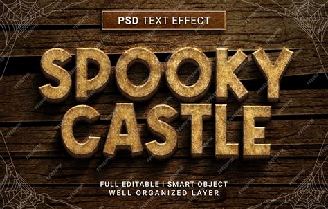 Premium Psd Spooky Castle Text Effect