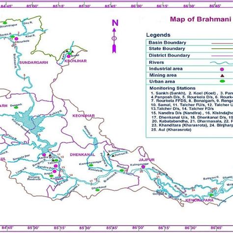 Map of Brahmani river basin in Odisha | Download Scientific Diagram