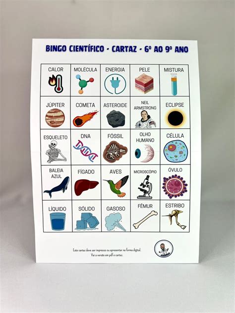 Bingo Cient Fico Sua Loja De Atividades Pedag Gicas Prof Joc Lio