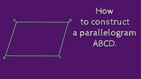 How To Draw A Parallelogram Abcd Shsirclasses Youtube