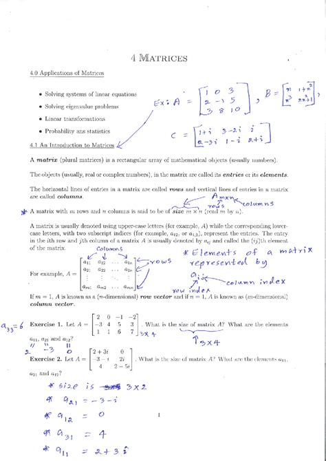 Solution Matrices Note Exercise Studypool