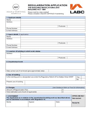 Fillable Online Regularisation Application Form To Hand Write Fax