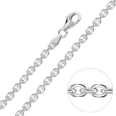 Sterling Silver 4 6mm Anchor Chain Necklace Diamond Cut The Chain Hut