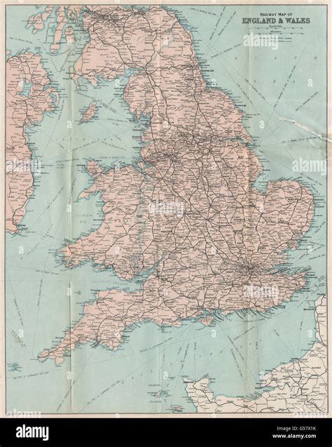 Railway Map Of England And Wales Vintage Map Plan Great Britain 1930