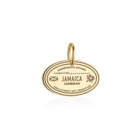 Jamaica Passport Stamp Charm Solid Gold In 2024 Travel Charms