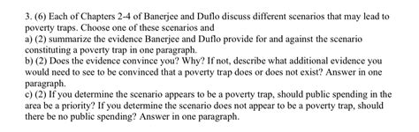 Each Of Chapters Of Banerjee And Duflo Chegg