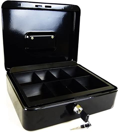 Hyfive Steel Petty Cash Box With 2 Keys Removable Change Tray For